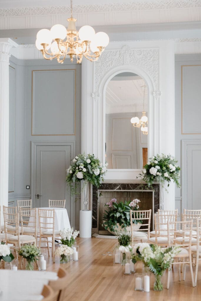 Elegant wedding ceremony room at The Edinburgh Grand in Edinburgh